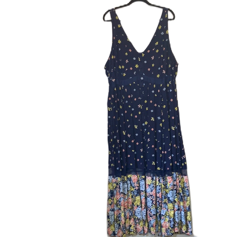 Torrid Blue Floral Spaghetti Strap Summer Maxi Dress Size 5X